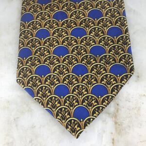 EXECUTIVE COLLECTION GOLD BLUE ALL SILK NECKTIE